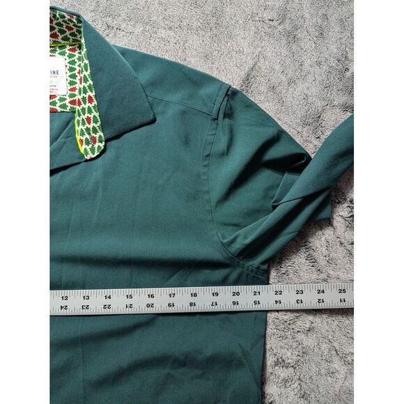 Tom Baine Long Sleeve Button Up Holiday Collection Shirt Men's Size Large Green - Picture 6 of 10
